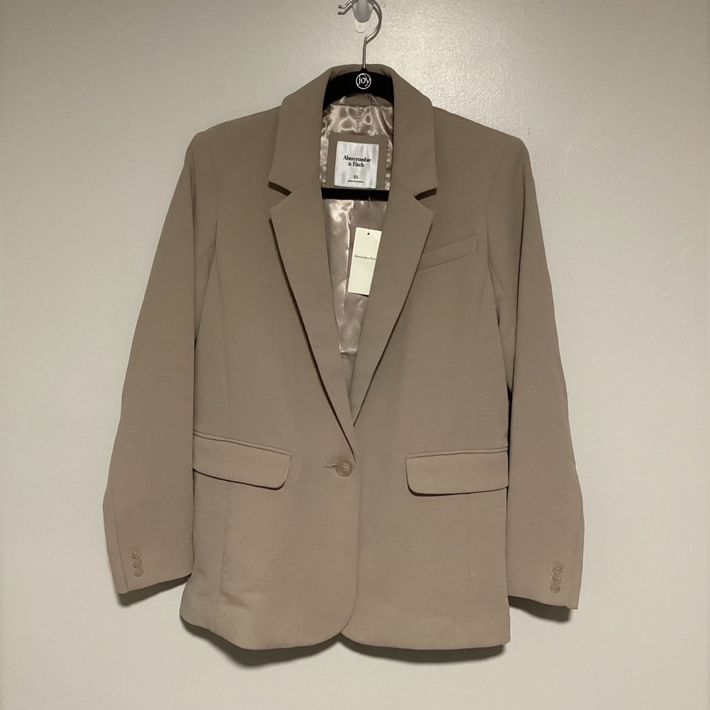Abercrombie & Fitch Women Blazer Size XS Gray Single Button Business Suit